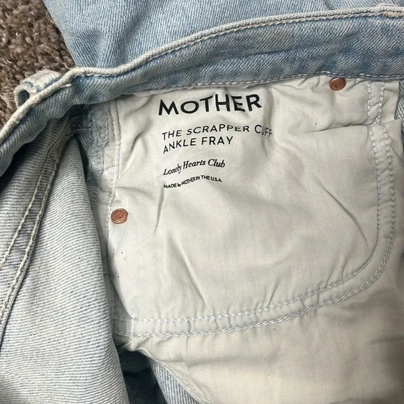 Mother superior THE SCRAPPER CUFF ANKLE FRAY IN LONELY HEARTS CLUB Sz 26